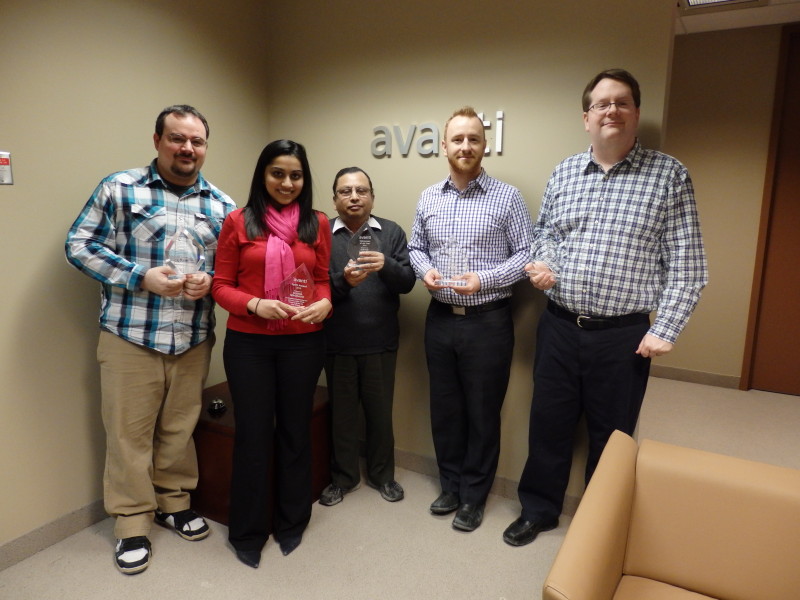 Congrats to our 2013 Avanti Award winners (from l to r: Jeremy Isen, Gloria Machado, Robin Sen, Matt Shulz, Travis Campbell (missing David Lunardi)